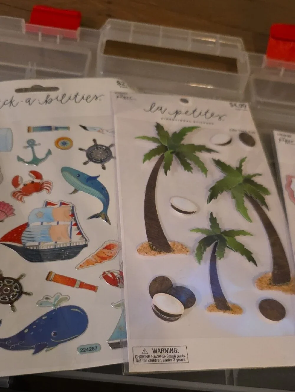 Assorted Scrapbooking Stickers and Embellishments W/ Storage Case : All NEW